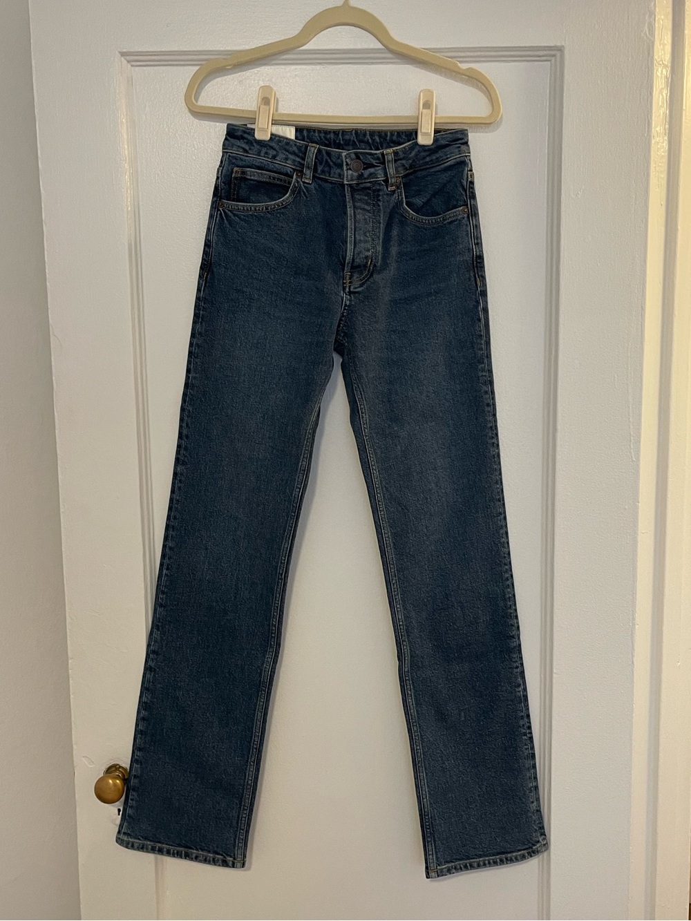STAUD Teddy Stretch Straight Jean Stone Blue